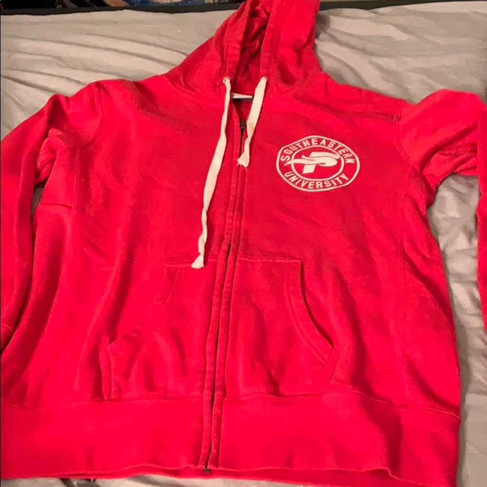 Red Southeastern University Zip up Hoodie